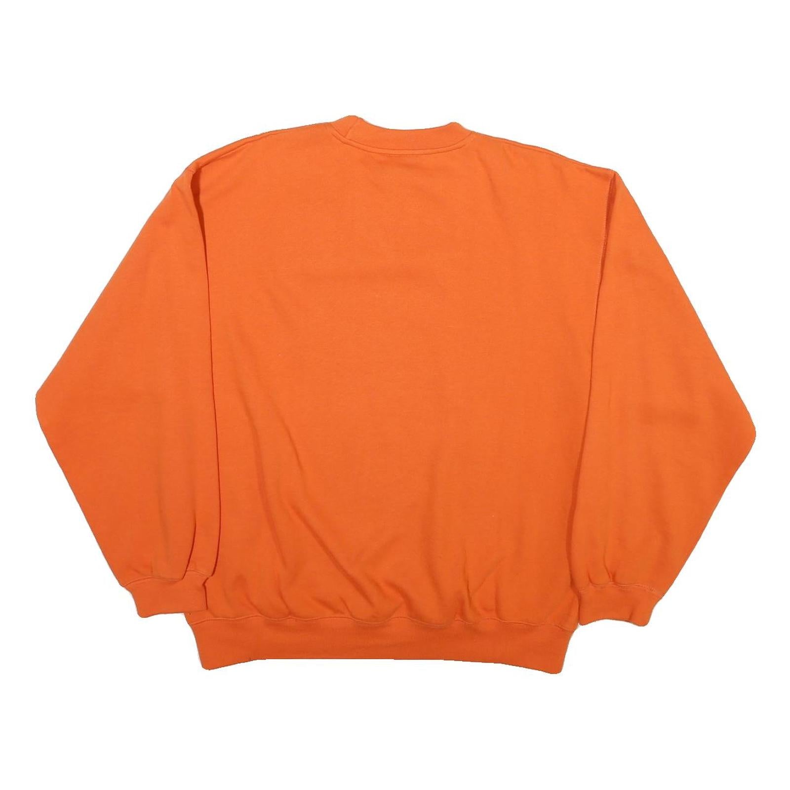 REEBOK Mens Orange Cotton Blend Crew Neck M Sweatshirt Classic Logo Casual