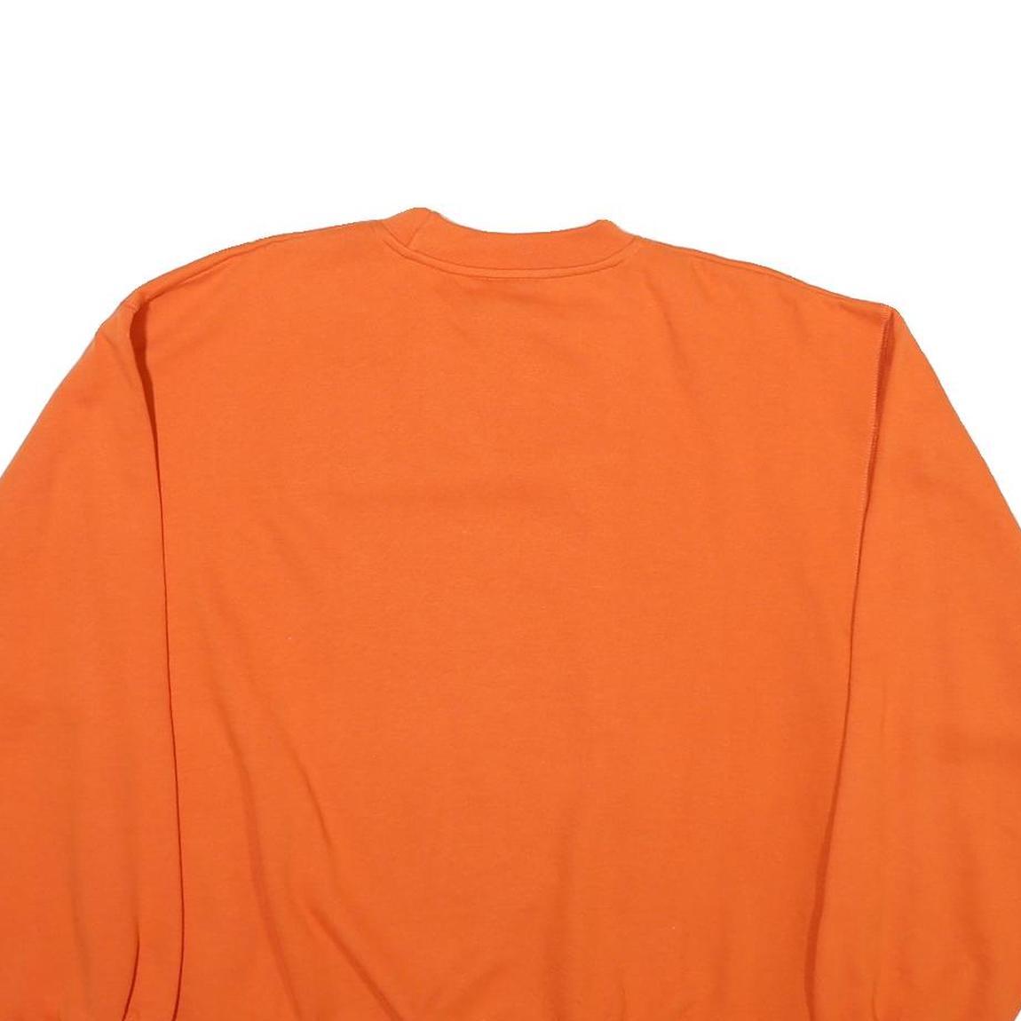 REEBOK Mens Orange Cotton Blend Crew Neck M Sweatshirt Classic Logo Casual