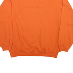 REEBOK Mens Orange Cotton Blend Crew Neck M Sweatshirt Classic Logo Casual