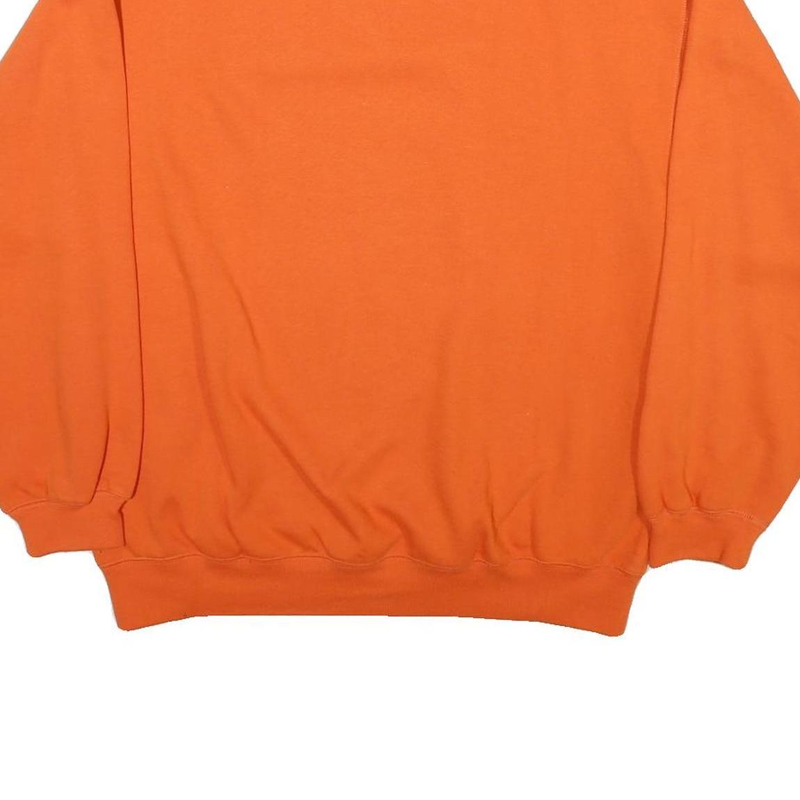 REEBOK Mens Orange Cotton Blend Crew Neck M Sweatshirt Classic Logo Casual
