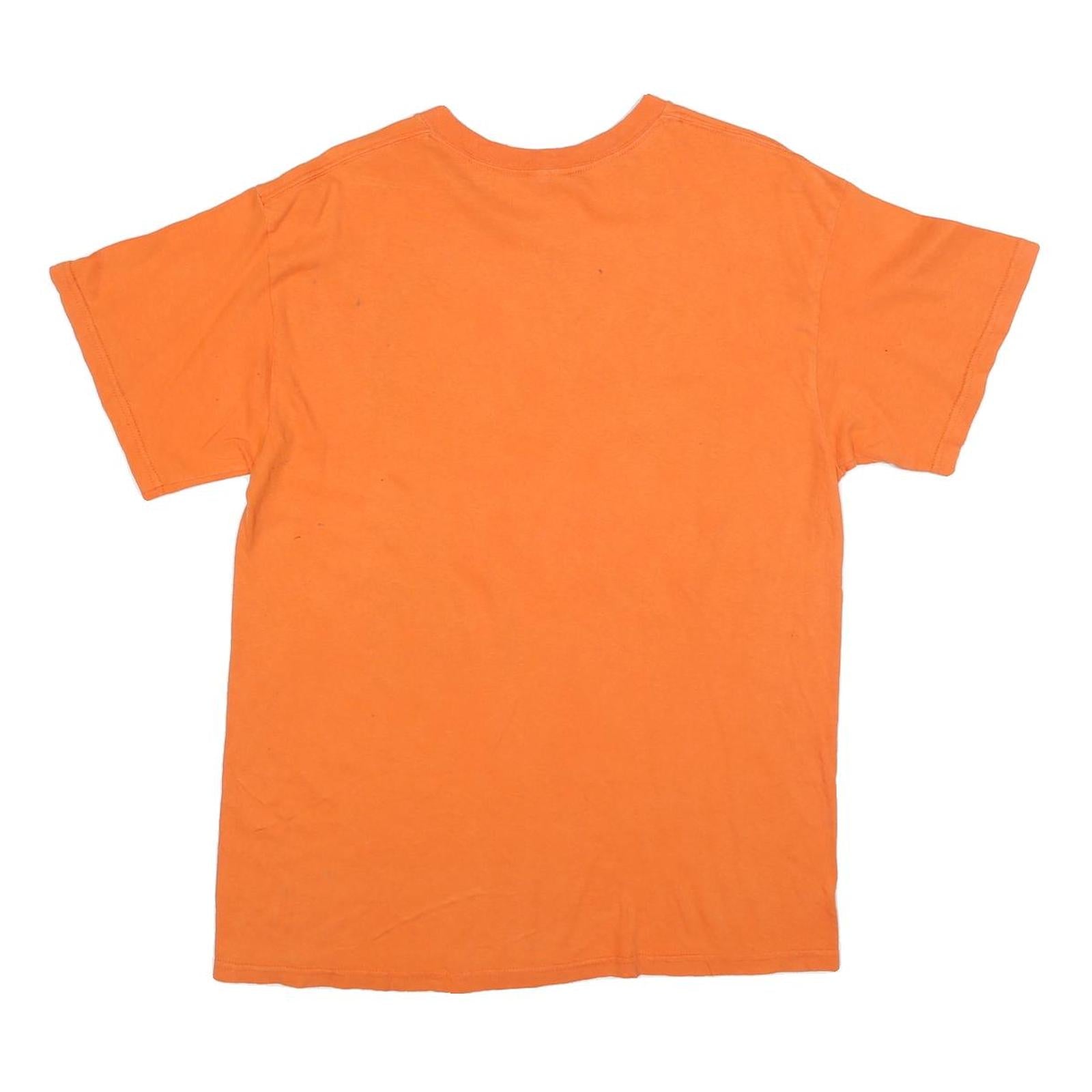 DELTA Mens Orange Tim Lincecum Graphic T-Shirt L Short Sleeve Crew Neck Baseball