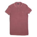 ALL SAINTS Mens Red Short Sleeve Plain Polo Shirt XS Cotton Blend Casual Top