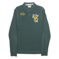 HILFIGER DENIM Mens Green Long Sleeve Logo Print Polo Shirt M Cotton Blend