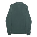 HILFIGER DENIM Mens Green Long Sleeve Logo Print Polo Shirt M Cotton Blend