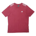 ADIDAS Mens Red T-Shirt L Short Sleeve Crew Neck Cotton Blend Casual Sport