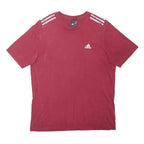 ADIDAS Mens Red T-Shirt L Short Sleeve Crew Neck Cotton Blend Casual Sport