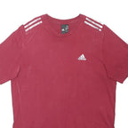 ADIDAS Mens Red T-Shirt L Short Sleeve Crew Neck Cotton Blend Casual Sport