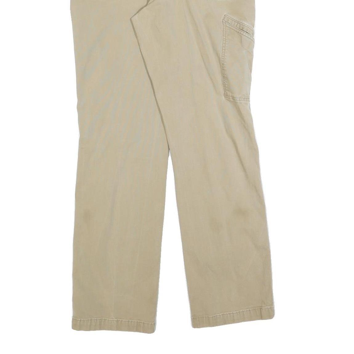 CARHARTT Mens Cotton Blend Beige Relaxed Fit Straight Trousers W33 L32 Workwear