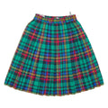 Womens Pleated Skirt Green Knee Length Check M