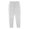 ADIDAS Womens Joggers Grey & White Slim Tapered UK 10 W26 L27 Cotton Blend