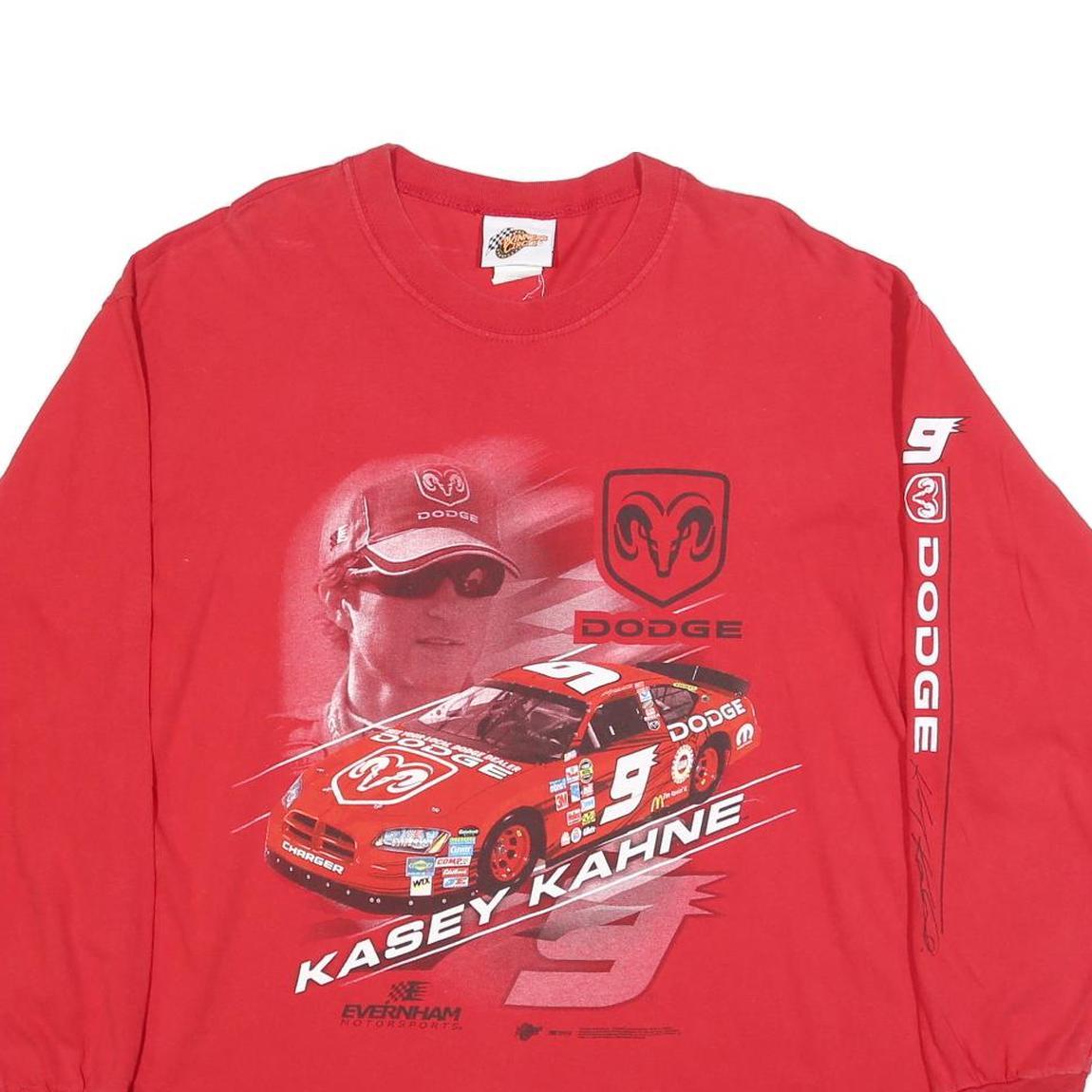 WINNERS CIRCLE Mens Red Kasey Kahne Racing Graphic Long Sleeve Crew Neck T-Shirt