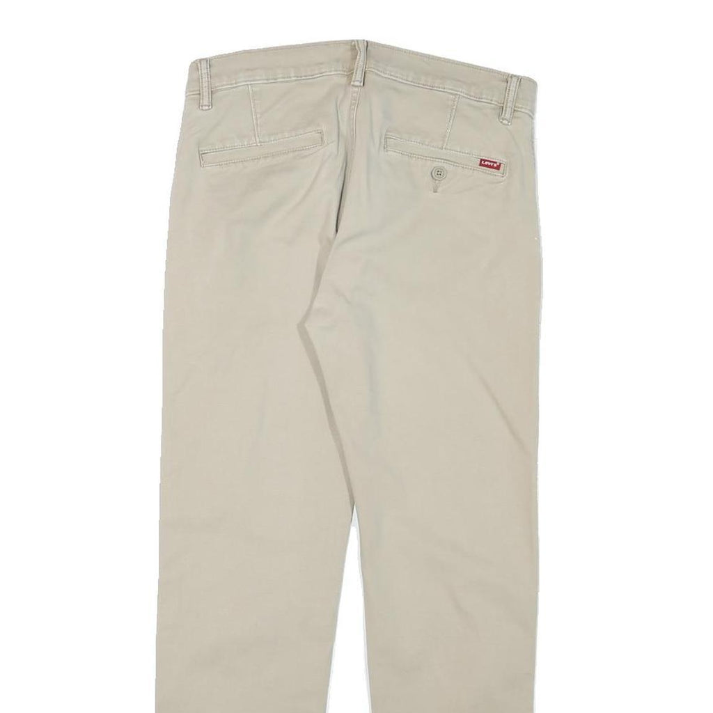 LEVI'S Mens Cotton Blend Beige Slim Straight Trousers W28 L27 Casual Zip