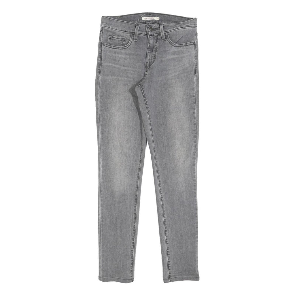 LEVI'S Womens Slim Grey Denim 311 Jeans W26 L29 Stylish Cotton Blend Zip Closure