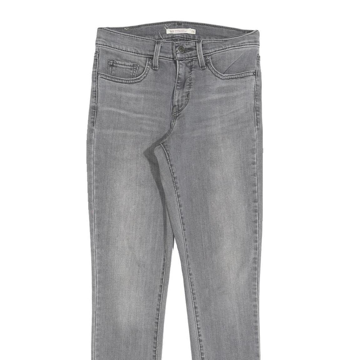 LEVI'S Womens Slim Grey Denim 311 Jeans W26 L29 Stylish Cotton Blend Zip Closure