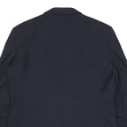Mens Navy Blue Classic Jacket M Polyester Blend Plain Button Closure Smart