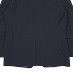 Mens Navy Blue Classic Jacket M Polyester Blend Plain Button Closure Smart