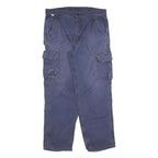 CARHARTT Mens Cotton Blend Blue Relaxed Cargo Trousers W36 L32 Workwear Utility
