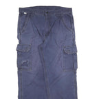CARHARTT Mens Cotton Blend Blue Relaxed Cargo Trousers W36 L32 Workwear Utility