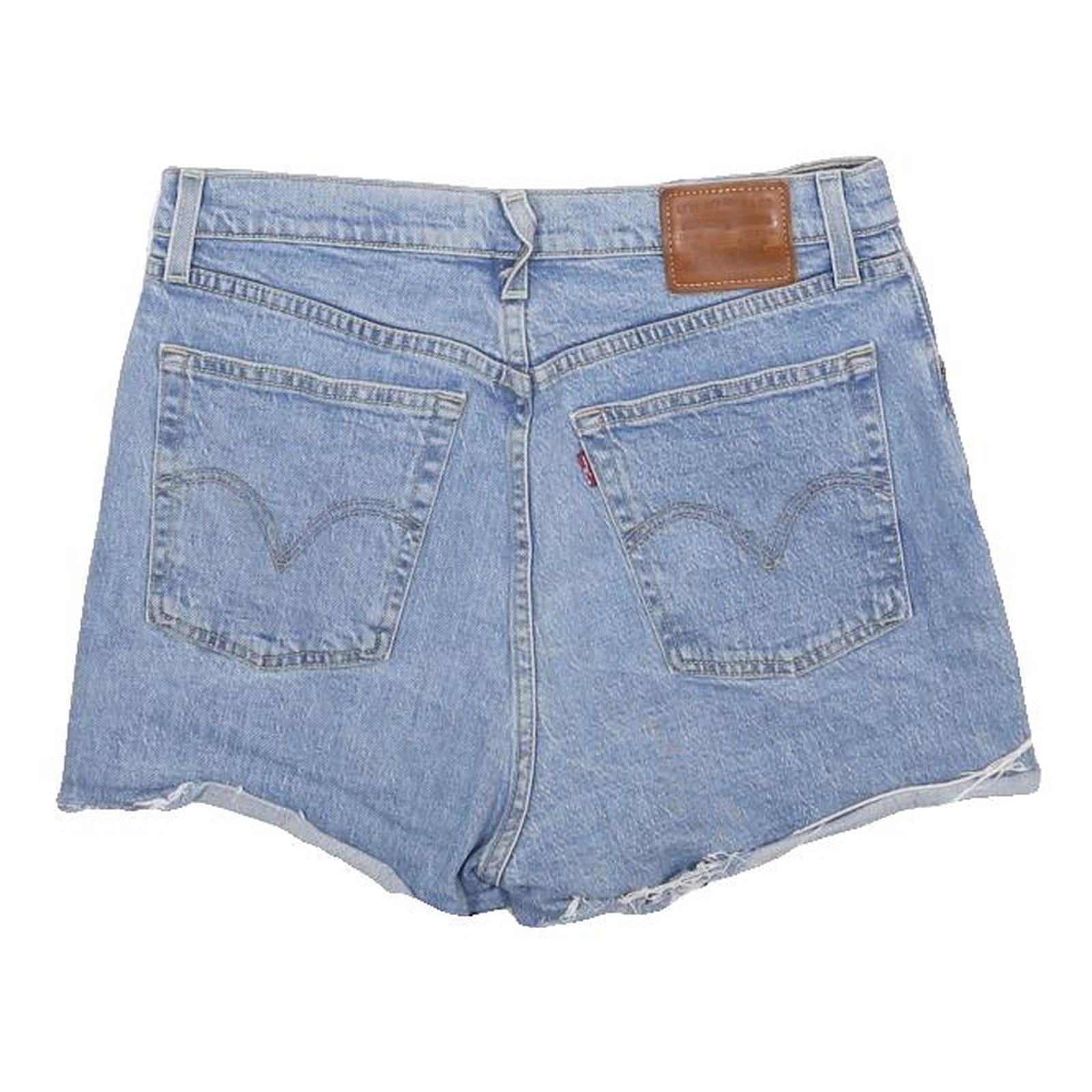 LEVI'S Womens Denim Blue Casual Shorts M W30 Button Fly High Waist 90s Style