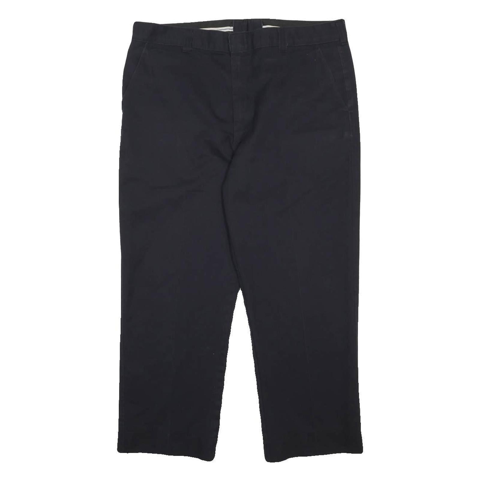 DICKIES Mens Cotton Blend Black Relaxed Straight Trousers W40 L28 Workwear