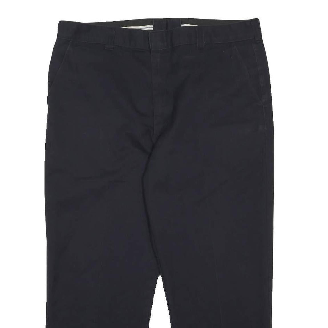 DICKIES Mens Cotton Blend Black Relaxed Straight Trousers W40 L28 Workwear