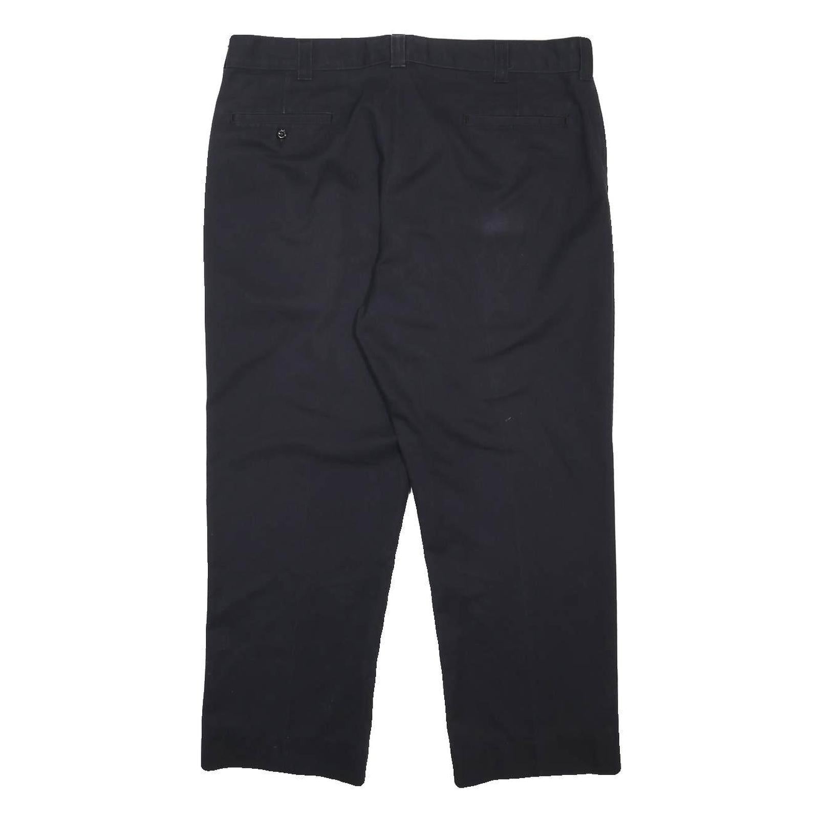 DICKIES Mens Cotton Blend Black Relaxed Straight Trousers W40 L28 Workwear