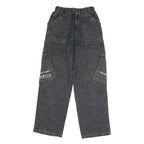 Mens Regular Fit Black Denim Cargo Jeans W22 L26 U.S. Army Patch