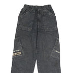 Mens Regular Fit Black Denim Cargo Jeans W22 L26 U.S. Army Patch