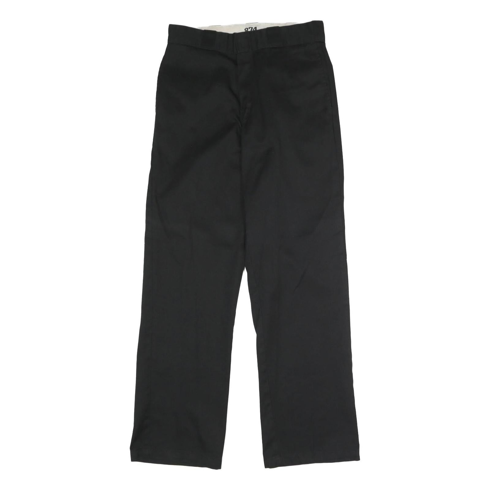 DICKIES Mens Polyester Blend Black Classic Straight Trousers W30 L32 Workwear