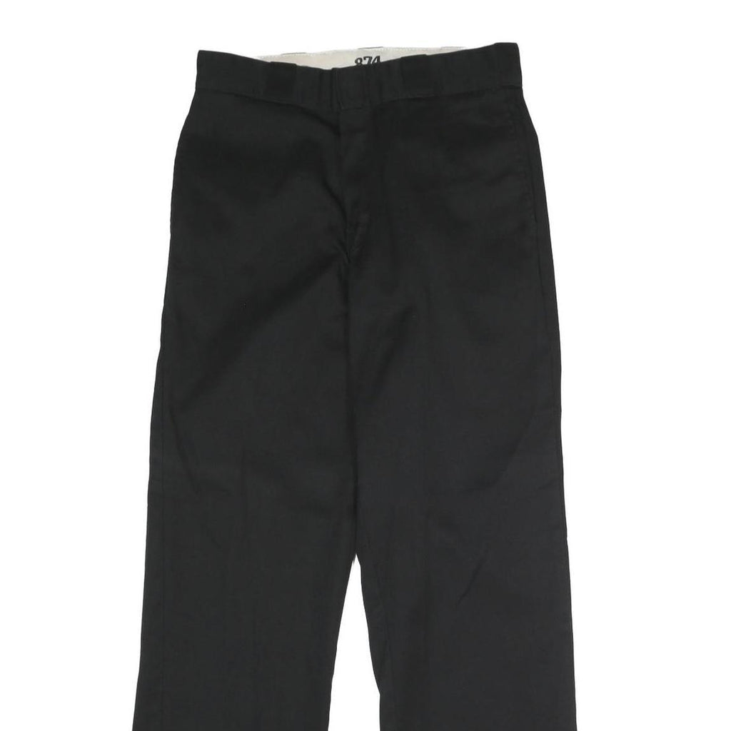 DICKIES Mens Polyester Blend Black Classic Straight Trousers W30 L32 Workwear