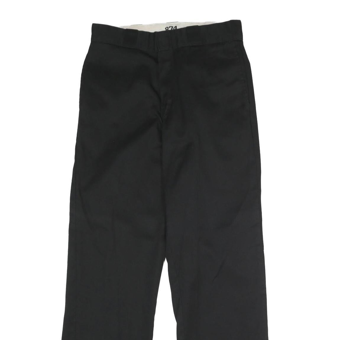 DICKIES Mens Polyester Blend Black Classic Straight Trousers W30 L32 Workwear