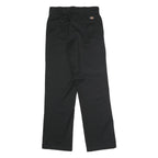 DICKIES Mens Polyester Blend Black Classic Straight Trousers W30 L32 Workwear