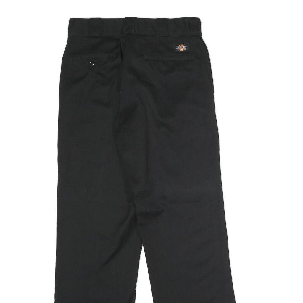DICKIES Mens Polyester Blend Black Classic Straight Trousers W30 L32 Workwear