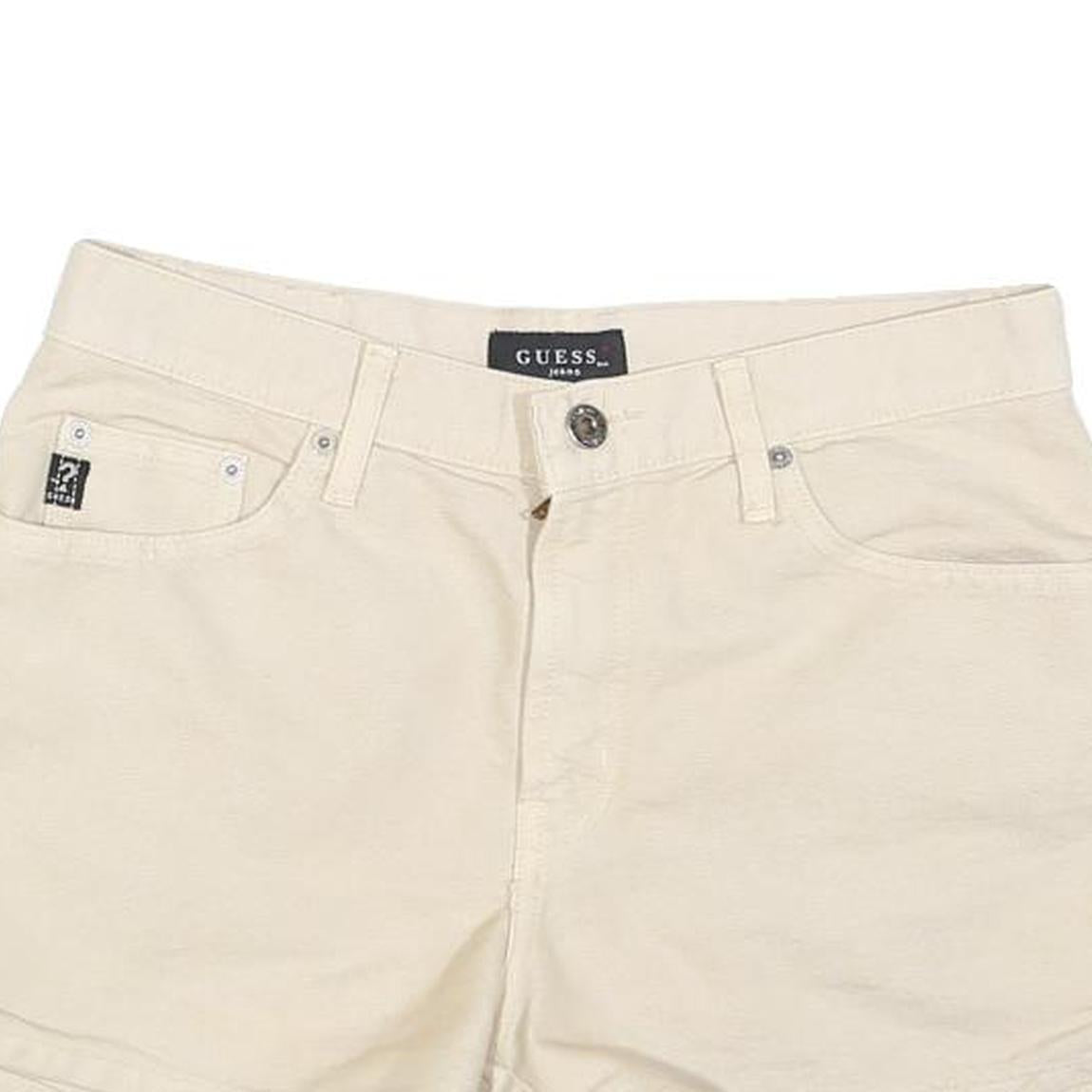 GUESS Womens Shorts Cream Casual Plain S W28 Summer Cotton Blend