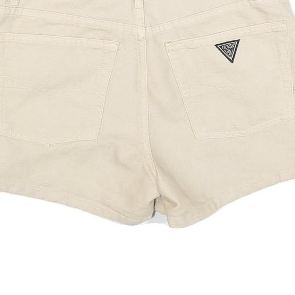 GUESS Womens Shorts Cream Casual Plain S W28 Summer Cotton Blend