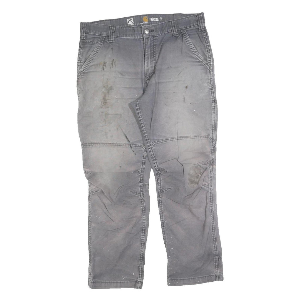 CARHARTT Mens Cotton Blend Grey Relaxed Fit Straight Leg Trousers W36 L27