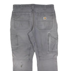 CARHARTT Mens Cotton Blend Grey Relaxed Fit Straight Leg Trousers W36 L27