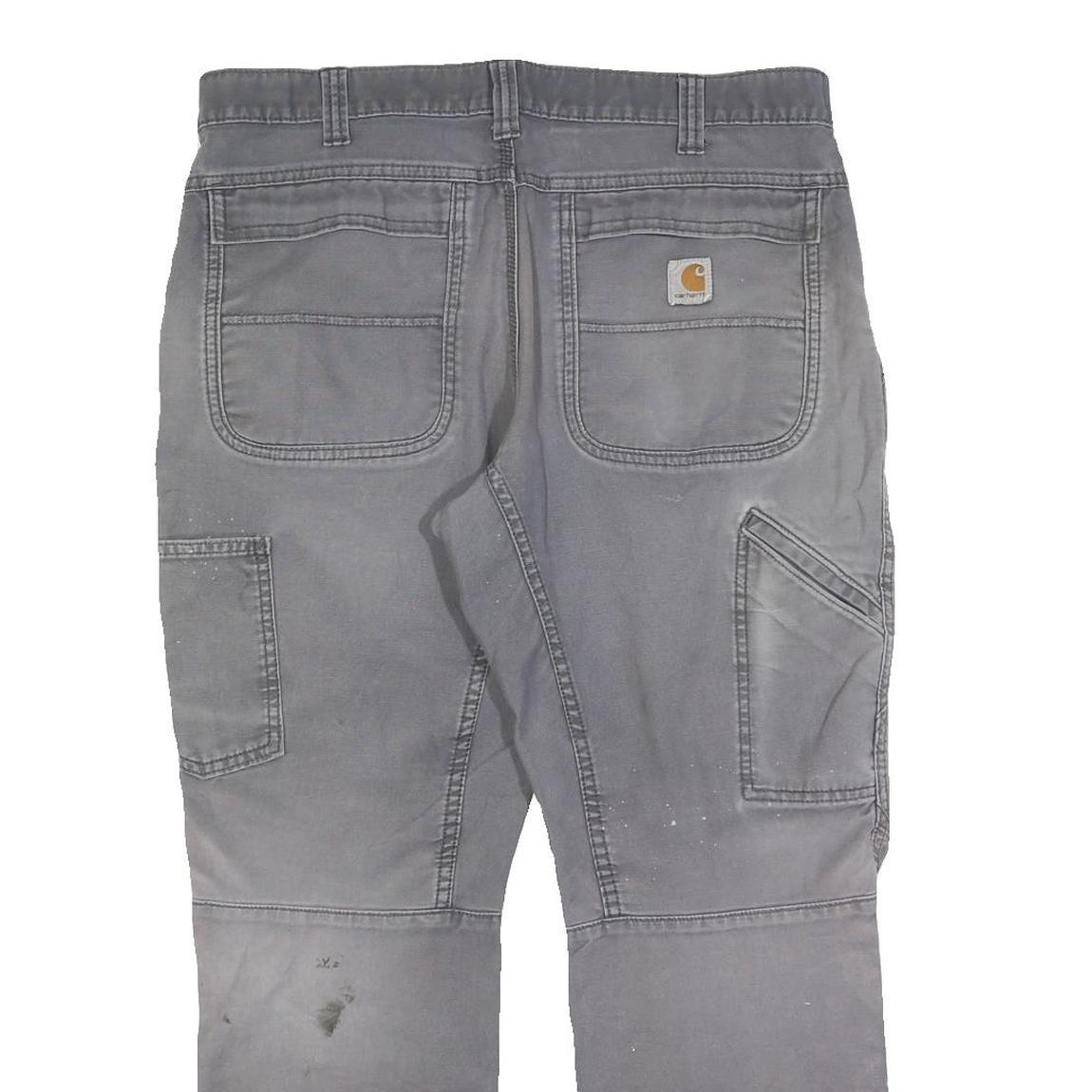 CARHARTT Mens Cotton Blend Grey Relaxed Fit Straight Leg Trousers W36 L27