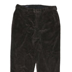 LANDS END Mens Relaxed Brown Corduroy Trousers W37 L27 Casual Cotton Blend Zip