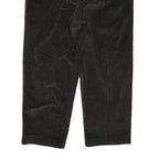 LANDS END Mens Relaxed Brown Corduroy Trousers W37 L27 Casual Cotton Blend Zip