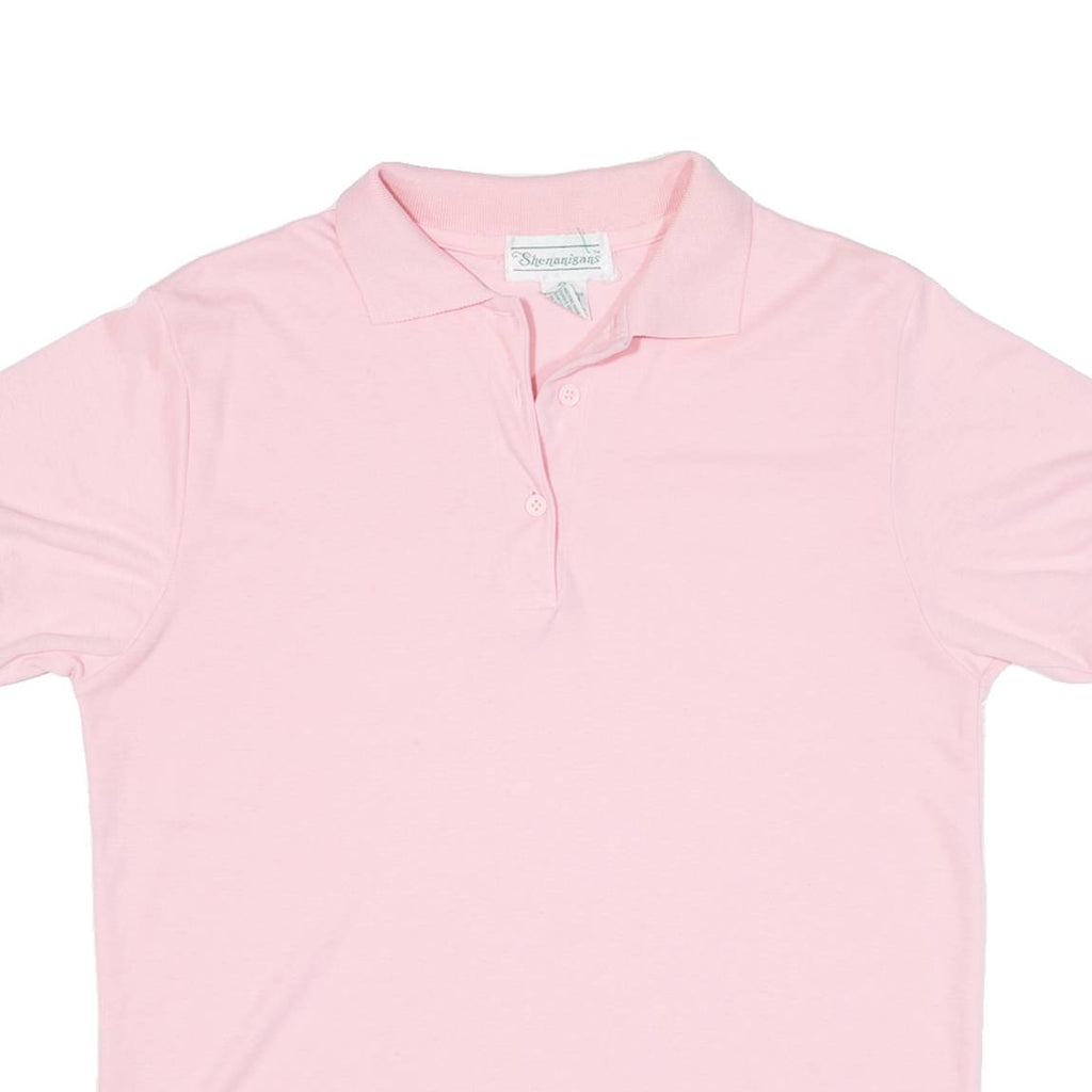 SHENANIGANS Womens Polo Shirt Pink L