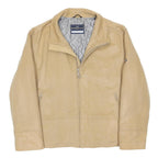 HENRI LLOYD Mens Beige Jacket L Cotton Blend Zip Plain Casual Stylish Overcoat