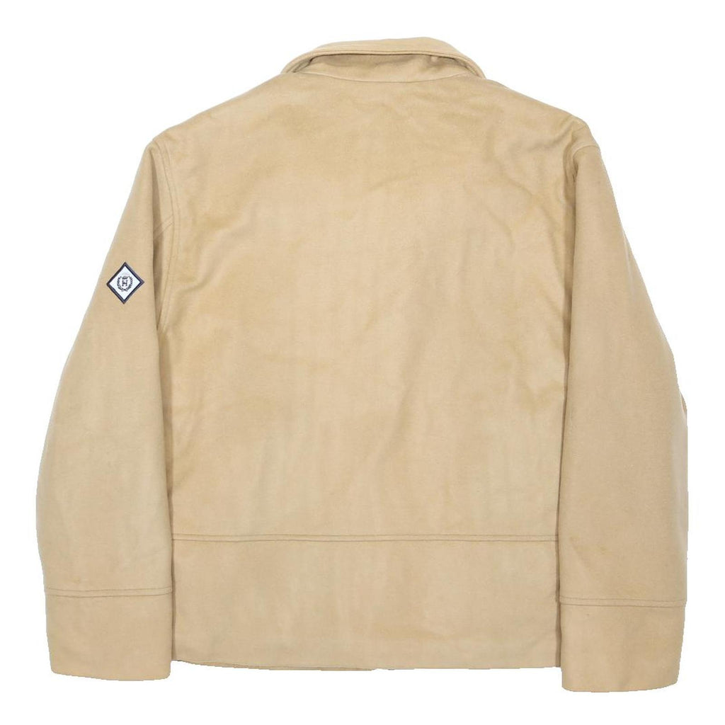 HENRI LLOYD Mens Beige Jacket L Cotton Blend Zip Plain Casual Stylish Overcoat