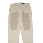 JECKERSON Mens Cotton Blend Beige Regular Fit Trousers W31 L31 Button Closure