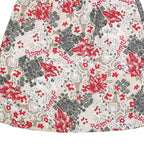 SAG HARBOR Womens Red Beige Floral Print A-Line Knee Length Polyester Blend