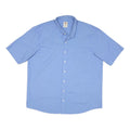 DICKIES Mens Blue Short Sleeve Button Down Shirt L Cotton Workwear