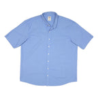 DICKIES Mens Blue Short Sleeve Button Down Shirt L Cotton Workwear