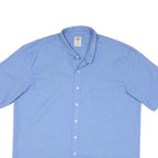 DICKIES Mens Blue Short Sleeve Button Down Shirt L Cotton Workwear