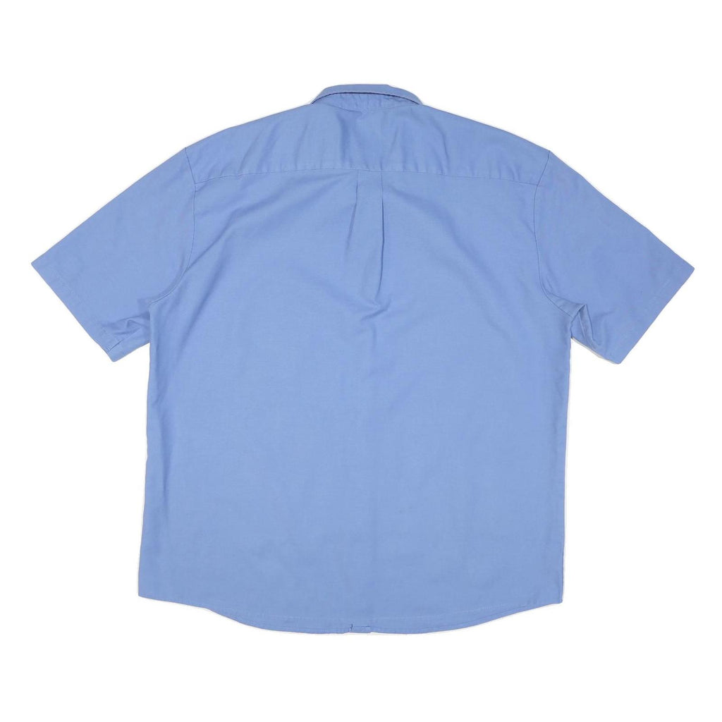 DICKIES Mens Blue Short Sleeve Button Down Shirt L Cotton Workwear