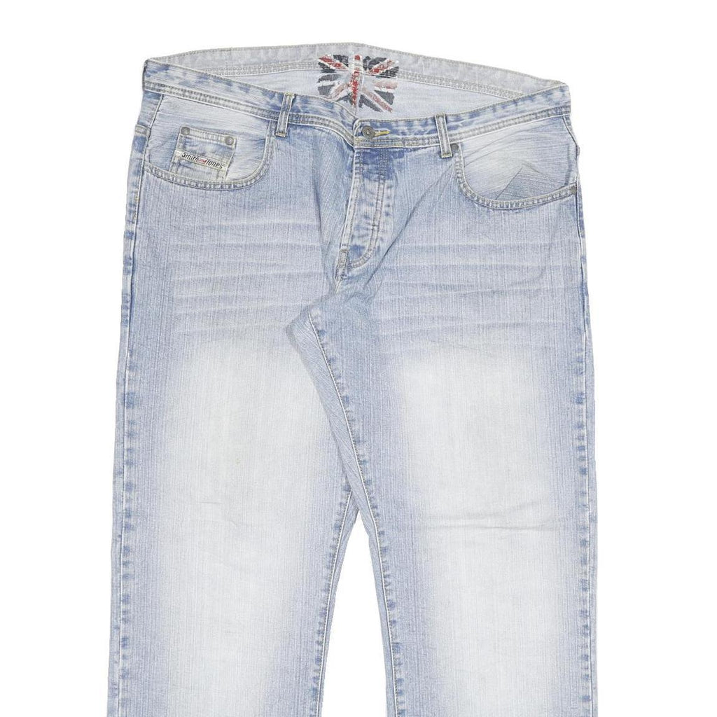 SMITH AND JONES Mens Light Blue Denim Jeans W40 L32 Regular Straight Cotton